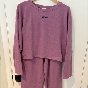 American Vintage Dark Lilac jogger set. Soft all cotton. Sz M. NW like new
